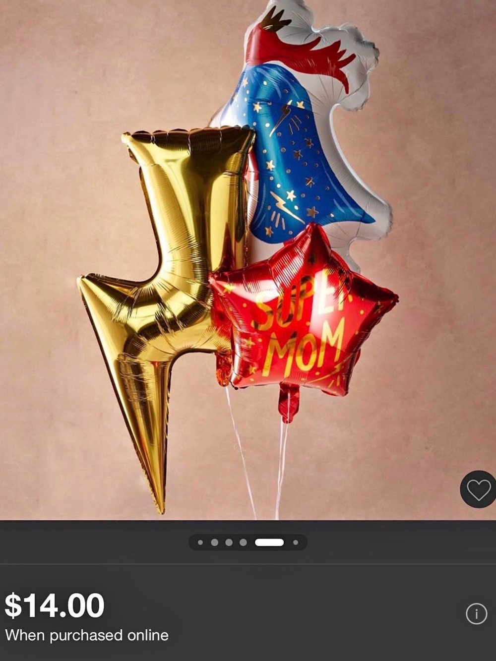 Super Mom Red Star & Gold Lightning Mylar Balloon Bouquet - Party Decoration